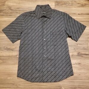 Tessuti Mens Short Sleeve Shirt Black Size 38 100% Cotton